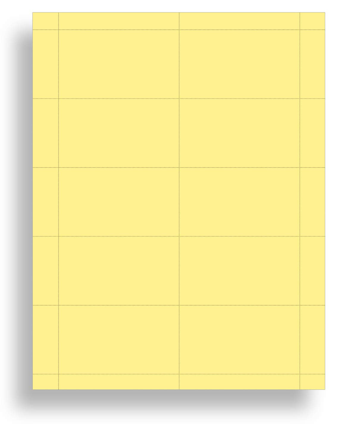 Yellow Business Cards, 25 Sheets, 250 Cards