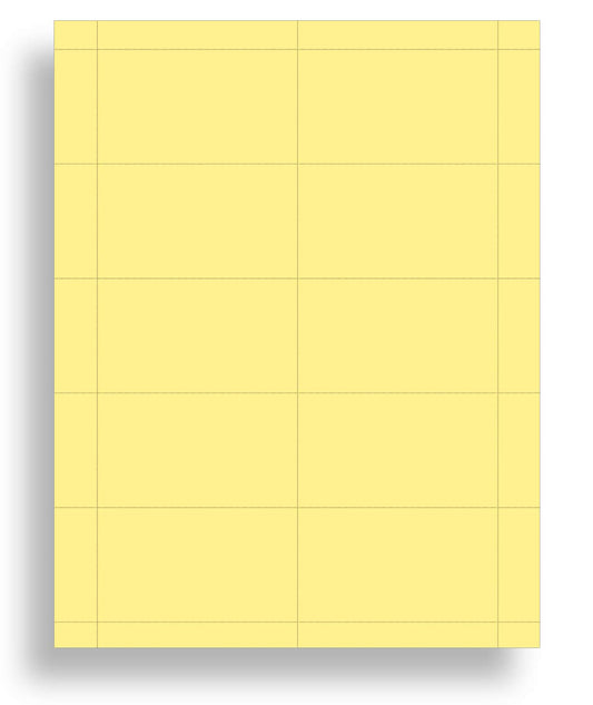 Yellow Business Cards, 25 Sheets, 250 Cards