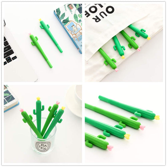 19 Cactus Ballpoint Pens with Pouch and Notes Stickers