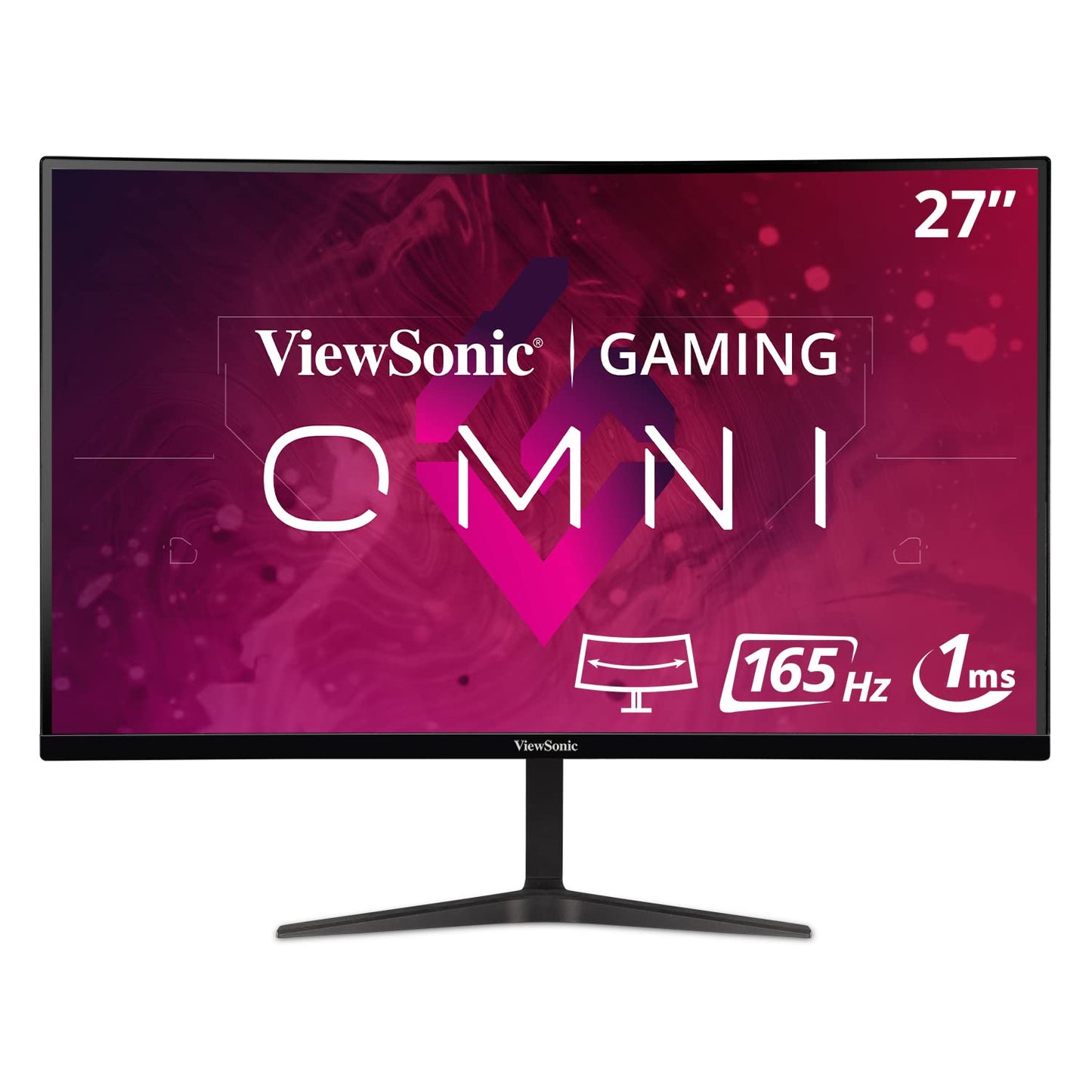 OMNI VX2718-2KPC-MHD 27 Inch Curved 1440p 1ms 165Hz Gaming Monitor with Adaptive Sync, Eye Care, HDMI and Display Port