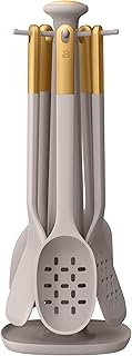 Six-Piece Silicone Kitchen Utensil Set with Rack