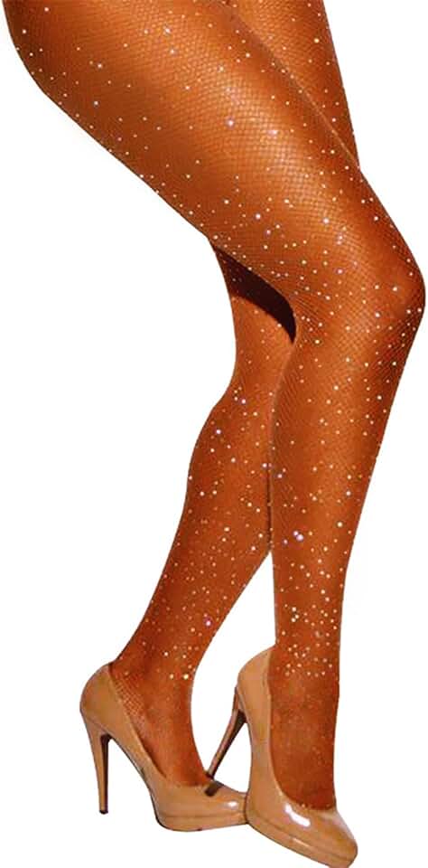 Sparkly Rhinestone Fishnet Stockings for Women