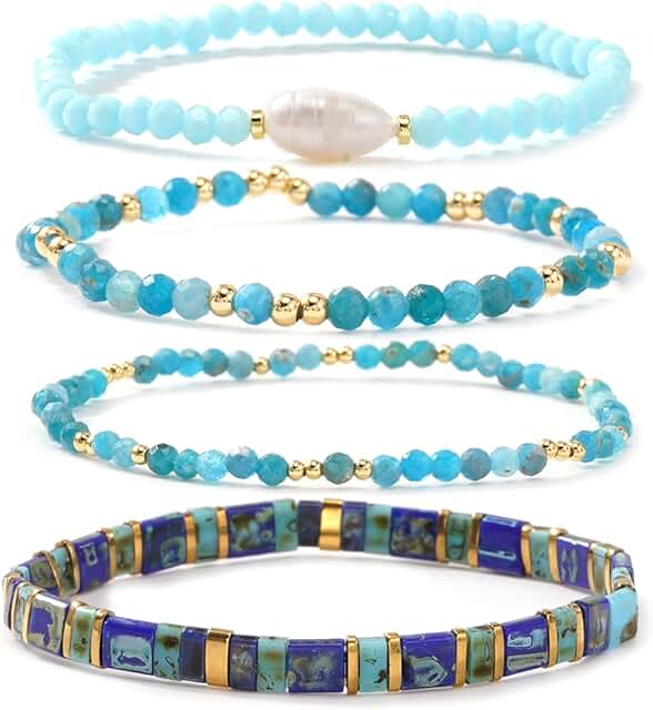 Colorful Beaded Stack Bracelets for Women