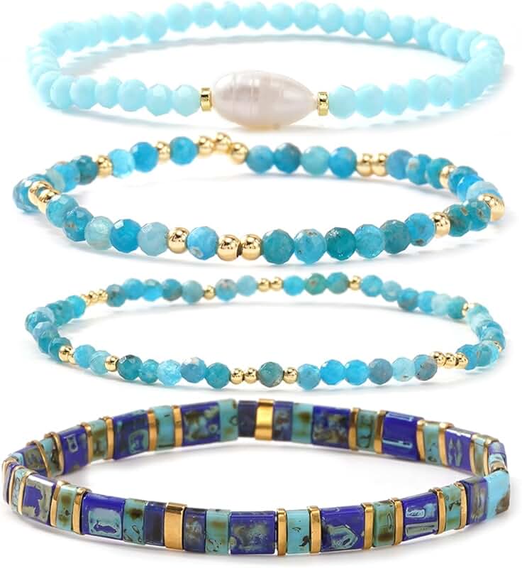 Colorful Beaded Stack Bracelets for Women