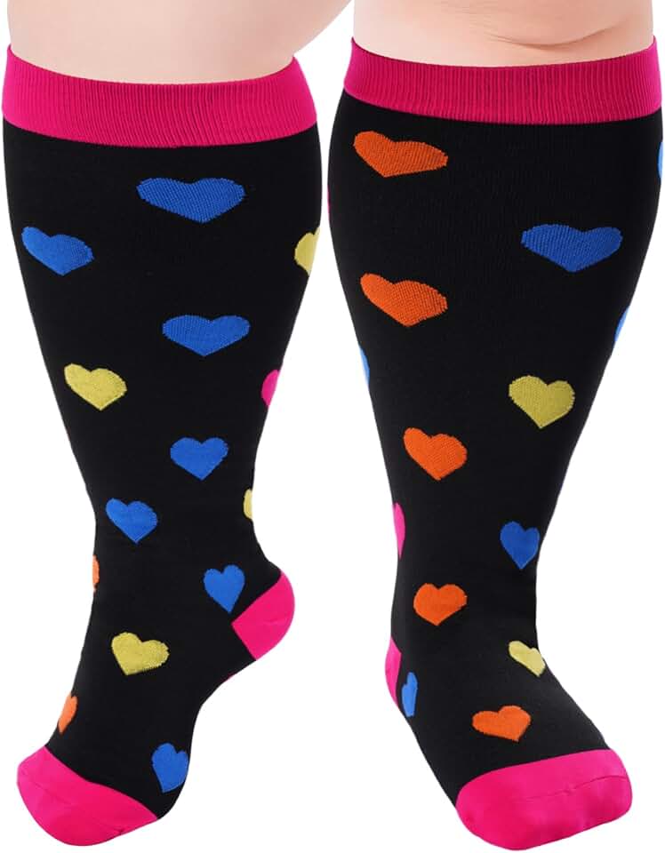 Plus Size Wide Calf Compression Socks for Running