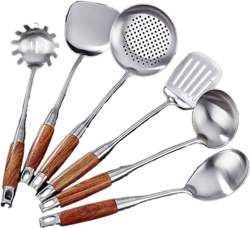 8-Piece Non-Stick Silicone Utensil Set with Wood Handles