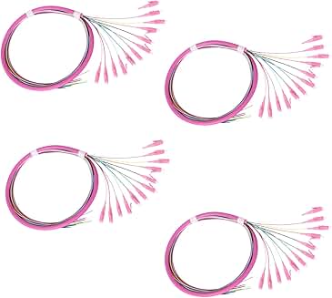 12 LC OM4 Multimode Fiber Optic Pigtails, 1.2mm, 4 Pack