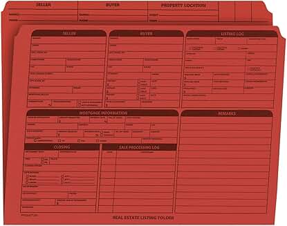 Real Estate Document Folder with Checklist, 25 Pack