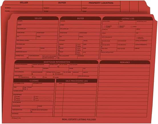 Real Estate Document Folder with Checklist, 25 Pack