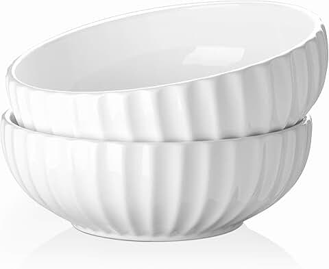 Large 9.8-inch Pumpkin-Shaped Ceramic Serving Bowls, Set of 2