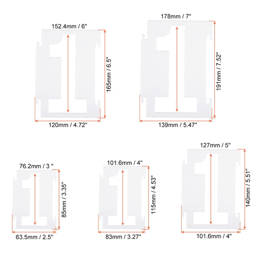 3-Inch Plastic Number Stencils Set of 10 White