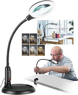 10X Lighted Magnifying Glass with Stand and Flexible Neck