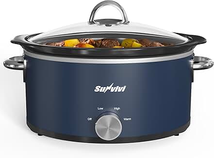 3 Quart Slow Cooker with Removable Ceramic Pot