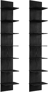 Two 7-Tier Wall Shelves for Bedroom Storage