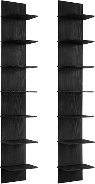 Two 7-Tier Wall Shelves for Bedroom Storage