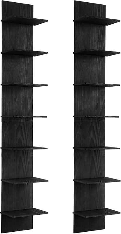 Two 7-Tier Wall Shelves for Bedroom Storage