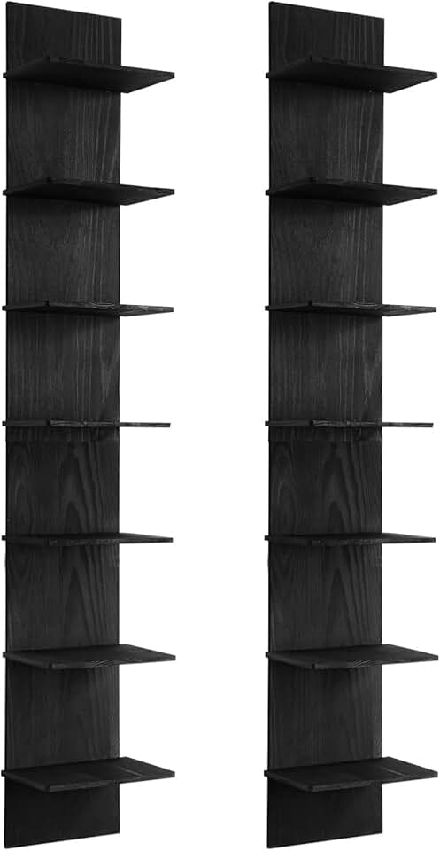 Two 7-Tier Wall Shelves for Bedroom Storage