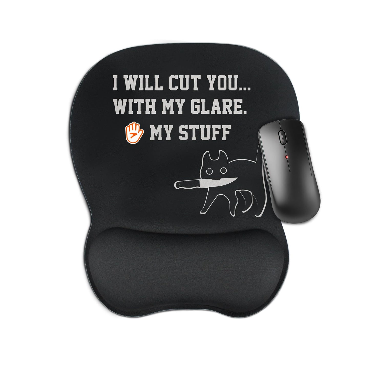Funny Cat Mouse Pad with Wrist Rest for Comfort