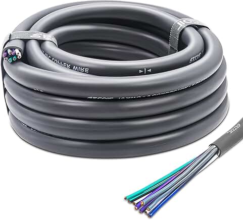20-Foot 9-Conductor 16AWG Speaker Cable with Easy Peel Jacket