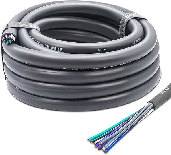20-Foot 9-Conductor 16AWG Speaker Cable with Easy Peel Jacket