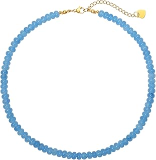 Beaded Aquamarine Necklace for Women