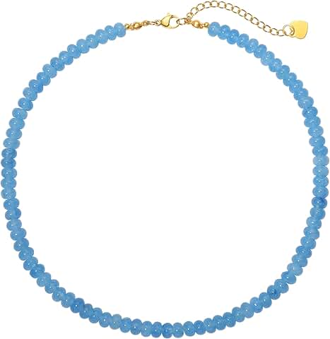 Beaded Aquamarine Necklace for Women