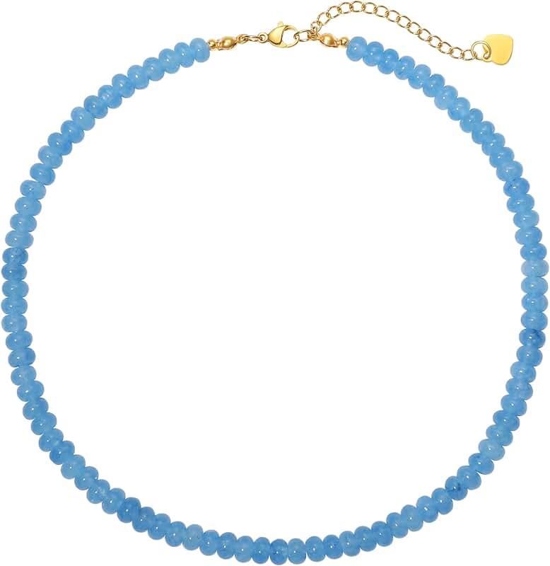 Beaded Aquamarine Necklace for Women