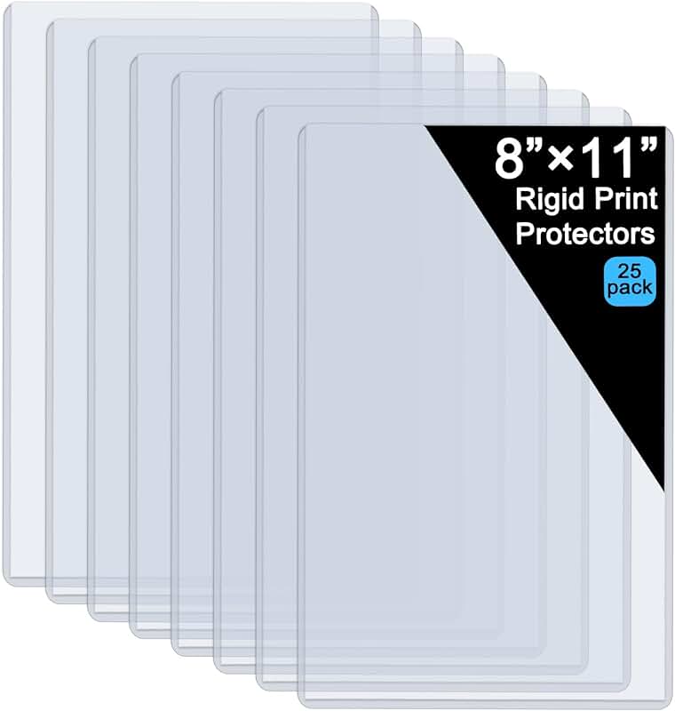 25 Clear 8.5x11 Hard Sheet Protectors