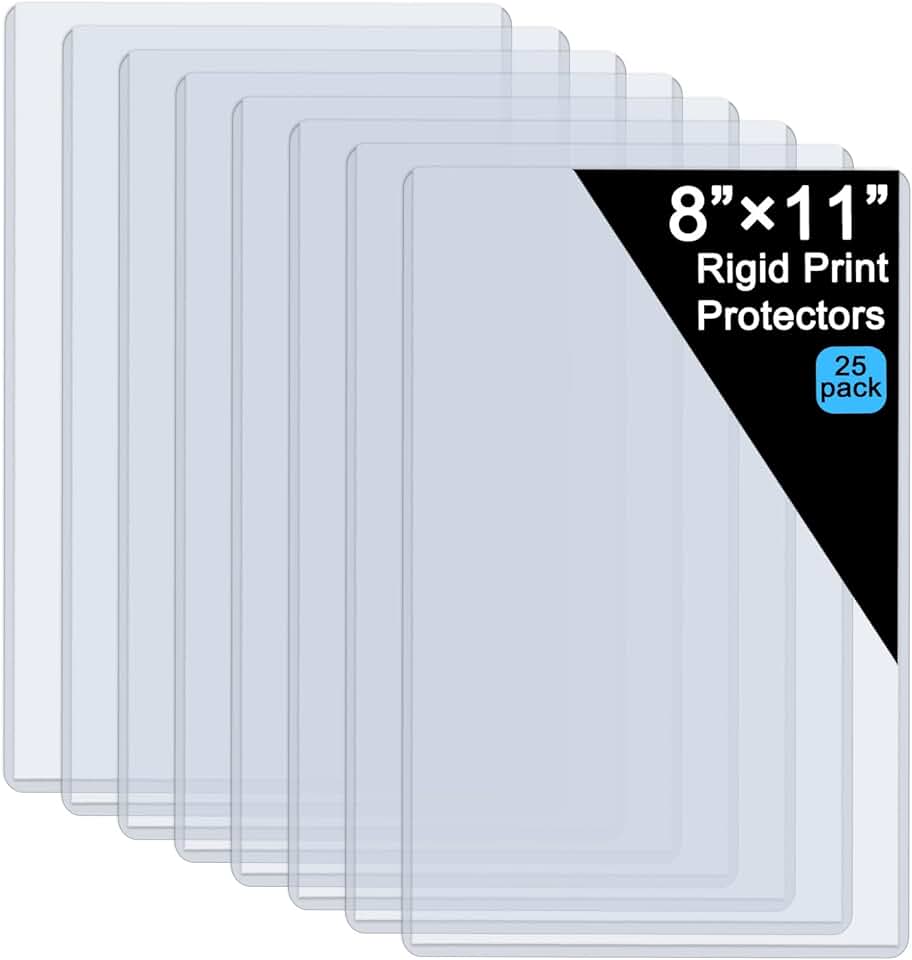 25 Clear 8.5x11 Hard Sheet Protectors