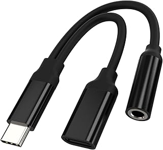USB-C to 3.5mm Headphone Adapter with Charging Port