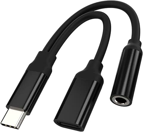 USB-C to 3.5mm Headphone Adapter with Charging Port