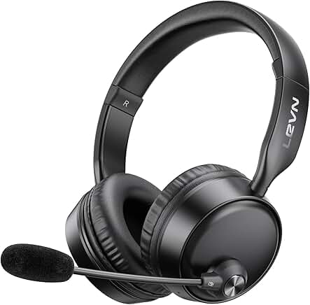 Wireless Bluetooth Headset with Microphone and 60-Hour Battery