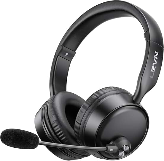 Wireless Bluetooth Headset with Microphone and 60-Hour Battery