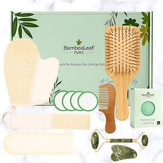 Natural Spa Set for Women with Bamboo Comb and Jade Roller