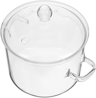 Clear glass saucepan for cooking and warming