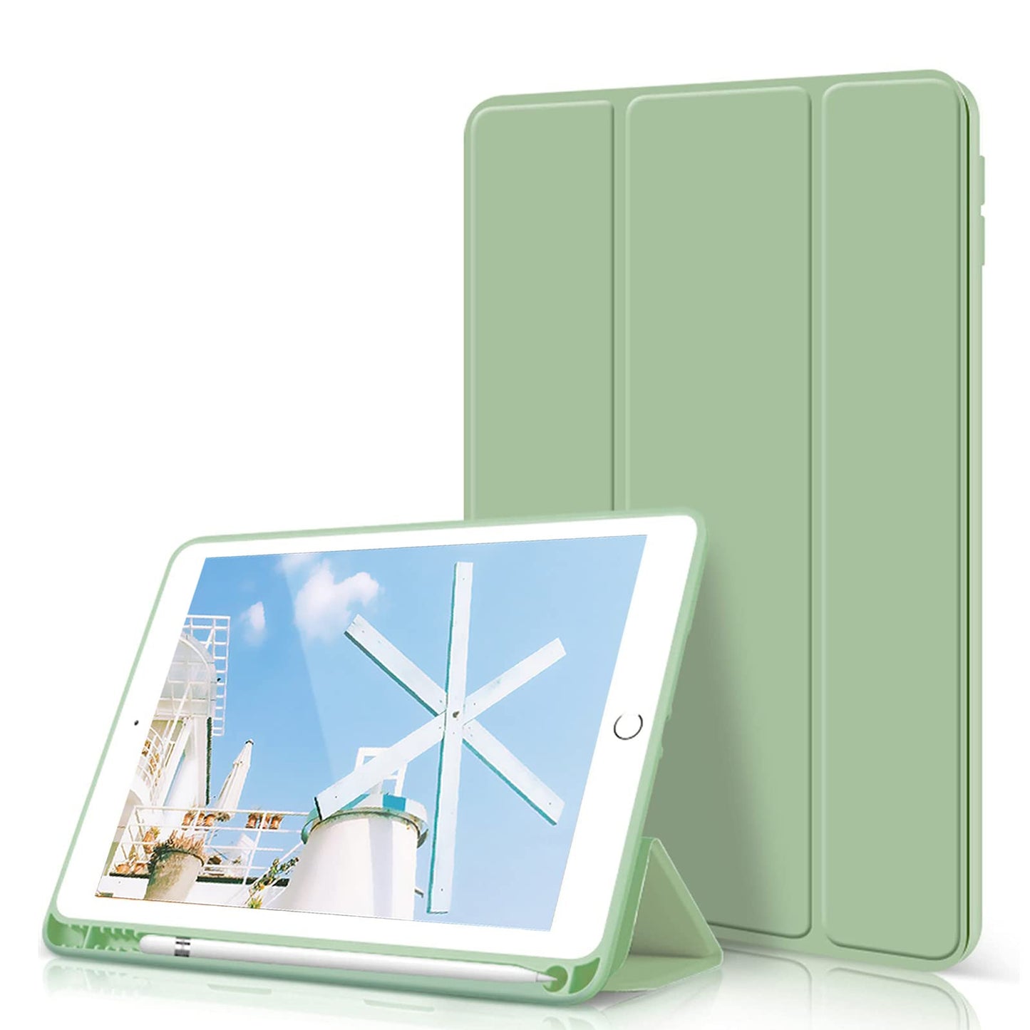 Case for iPad Air 3 10.5" (3rd Gen) 2019,Light Weight Trifold Smart Case with Pencil Holder,Soft TPU Back Cover[Full Body Protective] with Auto Sleep/Wake for iPad 10.5 Inch Air 3,Green