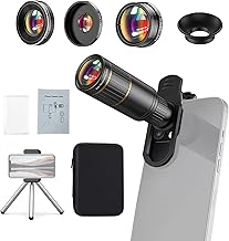 4-in-1 Phone Camera Lens Kit with Telephoto, Fisheye, Wide, Macro