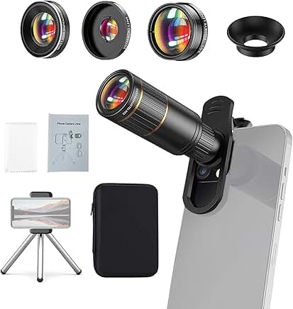 4-in-1 Phone Camera Lens Kit with Telephoto, Fisheye, Wide, Macro