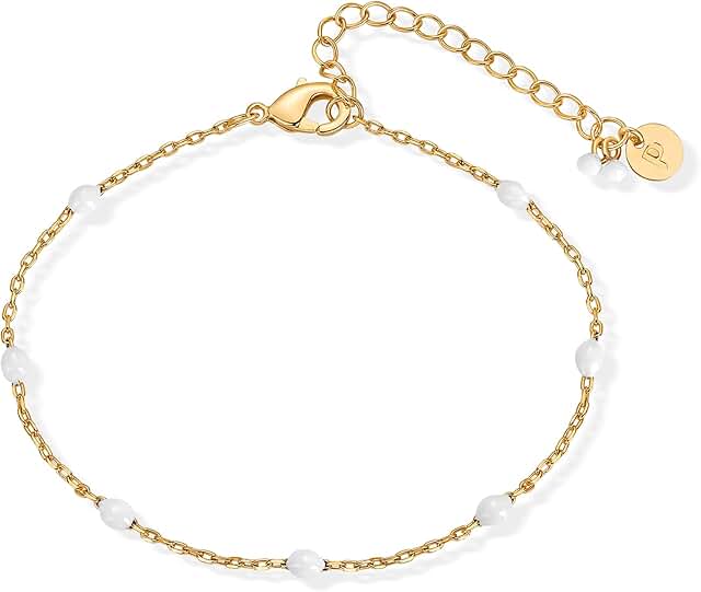Colorful 14K Gold Plated Enamel Beaded Bracelet for Women
