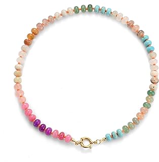 Colorful Beaded Natural Stone Necklace for Women