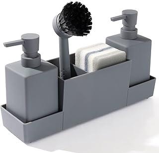 Kitchen Soap Dispenser and Sponge Holder Set