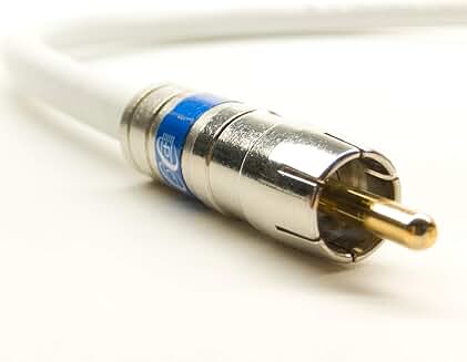 100 ft White RCA Audio Cable with Gold Pins