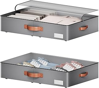 Under bed storage bins with wheels, 5.5-inch height