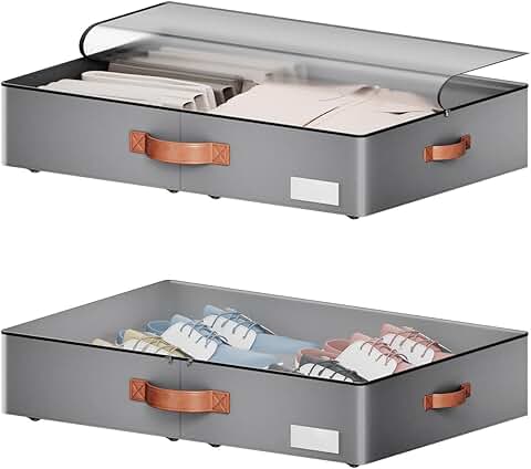 Under bed storage bins with wheels, 5.5-inch height