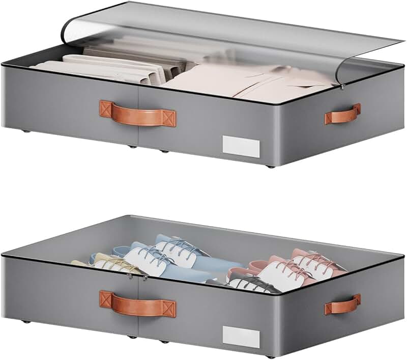 Under bed storage bins with wheels, 5.5-inch height