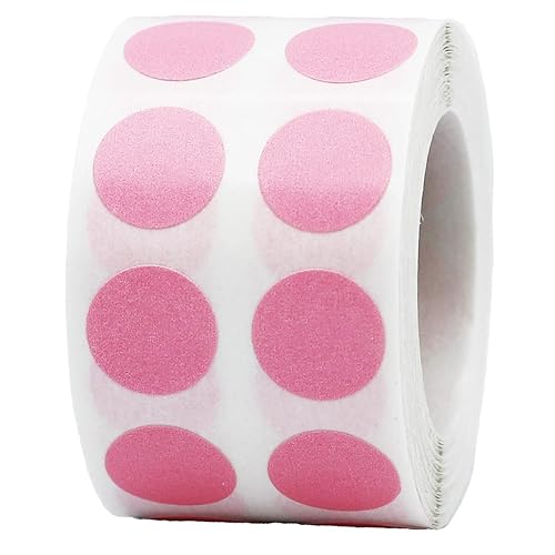 Pink 1/2" Round Adhesive Labels, 1,000 Color Dots