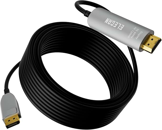 8K Fiber Optic DisplayPort to HDMI Cable, 75 ft