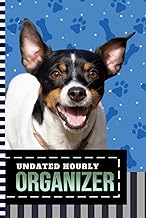 Hourly planner with dog art cover, one year, daily schedule