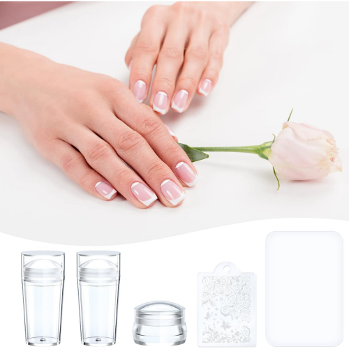 MODAIO-Clear Silicone Nail Art Stamper, DIY Transparent Silicone Nail Stamper, For Fast French Nails Tip