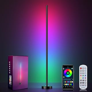 LED Corner Floor Lamp with App, Remote, and Color Options